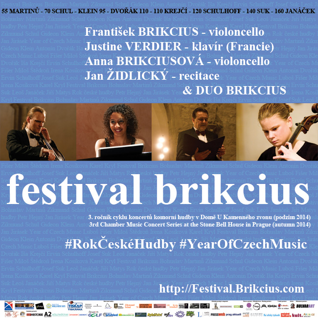 http://Festival.Brikcius.com - FESTIVAL BRIKCIUS - the 3rd chamber music concert series at the Stone Bell House in Prague & Year of Czech Music (Autumn 2014)