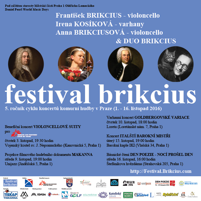 http://Festival.Brikcius.com - FESTIVAL BRIKCIUS - The 5th Chamber Music Concert Series in Prague (1st - 16th November 2016)