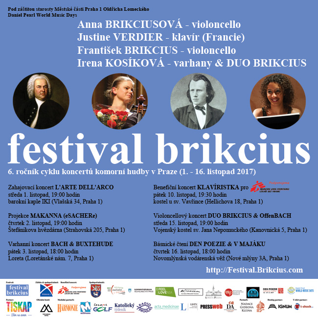 http://Festival.Brikcius.com - FESTIVAL BRIKCIUS - The 6th Chamber Music Concert Series in Prague (1st - 16th November 2017)