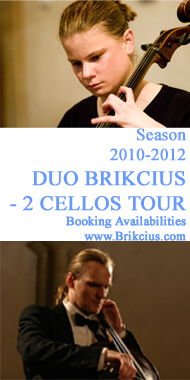 http://www.Brikcius.com - Anna Brikciusov: Czech Cellist & František Brikcius: Czech Cellist (festival DUO BRIKCIUS - 2 CELLOS TOUR)