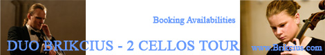 http://www.Brikcius.com - Frantisek Brikcius: Czech Cellist & Anna Brikciusova: Czech Cellist - project "Duo Brikcius - 2 Cellos Tour" (Luigi Boccherini, Wolfgang Amadeus Mozart, Gioacchino Rossini, Paul Hindemith, Gideon Klein, Irena Koskov, Anna Brikciusova & Frantisek Brikcius)