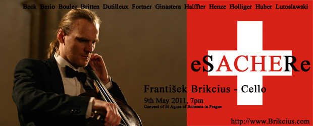 http://www.Brikcius.com - Frantisek Brikcius: Czech Cellist - Project "eSACHERe" (Conrad Beck, Luciano Berio, Pierre Boulez, Benjamin Britten, Henri Dutilleux, Wolfgang Fortner, Alberto Ginastera, Cristobal Halffter, Hans Werner Henze, Heinz Holliger , Klaus Huber, Witold Lutoslawski, Paul Sacher, Mstislav Rostropovic & František Brikcius)