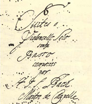 Johann Sebastian Bach (21st March 1685, Eisenach - 28th July 1750, Leipzig) - Cello Suites, front page