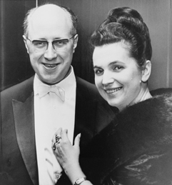 Mstislav Leopol'dovič Rostropovič (27th March 1927, Baku - 27th April 2007, Moscow) and his wife Galina Vishnevskaya