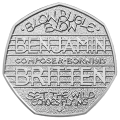 http://www.Britten100.org - BRITTEN 100 - Celebrating the centenary of Benjamin Britten in 2013 - 50p coin