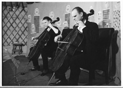 Duo Brikcius [2 Cellists - 2 Sibling] (Anna Brikciusov - Cello & František Brikcius - Cello), Concert Duo Brikcius, Cirkus Giroldon, Prague, 2013. http://www.Brikcius.com . Photo: Miroslav Pokorn.