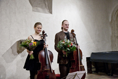 Czech Cellist Anna Brikciusová and Czech Cellist František Brikcius; concert J. S. BACH: CELLO SUITES; Festival Brikcius 2015 - The 4th Chamber Music Concert Series at the Stone Bell House in Prague #Bach330. Photo: Alina Bogdana Mihai. http://Festival.Brikcius.com Czech Cellist Anna Brikciusová and Czech Cellist František Brikcius; concert J. S. BACH: CELLO SUITES; Festival Brikcius 2015 - The 4th Chamber Music Concert Series at the Stone Bell House in Prague #Bach330. Photo: Alina Bogdana Mihai. http://Festival.Brikcius.com
