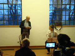 Czech cellist Anna Brikciusová and Czech poet Jan Suk; poetry reading POETRY DAY FESTIVAL - KOLIBŘÍ ÚSMĚV, Petřín Lookout Tower; Festival Brikcius - the 4th Chamber Music Concert Series at the Stone Bell House in Prague #Bach330. Photo archive http://Festival.Brikcius.com Czech cellist Anna Brikciusová and Czech poet Jan Suk; poetry reading POETRY DAY FESTIVAL - KOLIBŘÍ ÚSMĚV, Petřín Lookout Tower; Festival Brikcius - the 4th Chamber Music Concert Series at the Stone Bell House in Prague #Bach330. Photo archive http://Festival.Brikcius.com