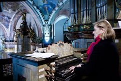 Organist and composer Irena Koskov; organ concert GOLDBERG VARIATIONS 1741; Festival Brikcius 2015 - The 5th Chamber Music Concert Series in Prague. Photo: Alina Bogdana Mihai, http://Festival.Brikcius.com